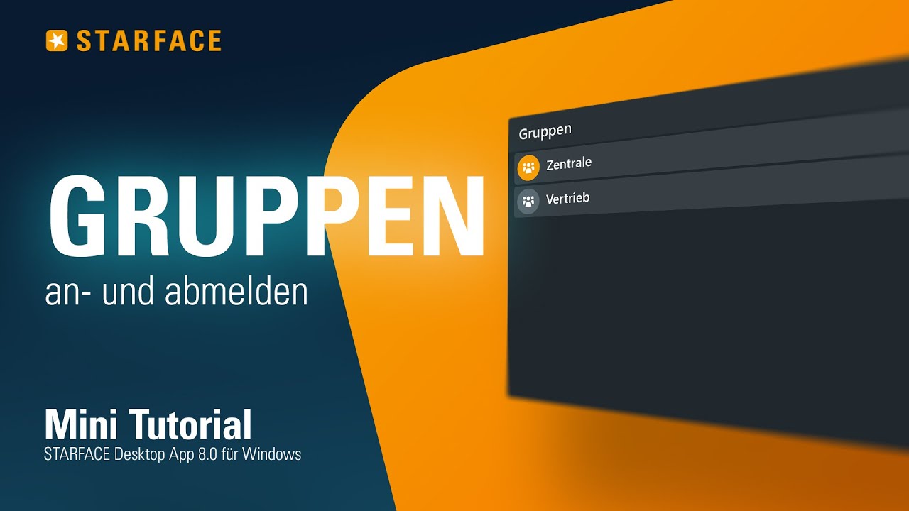 Gruppe an- und abmelden - STARFACE Windows App – Tutorial - YouTube