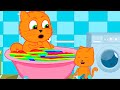 Cats Family in English - Colored Jacuzzi Cartoon for Kids