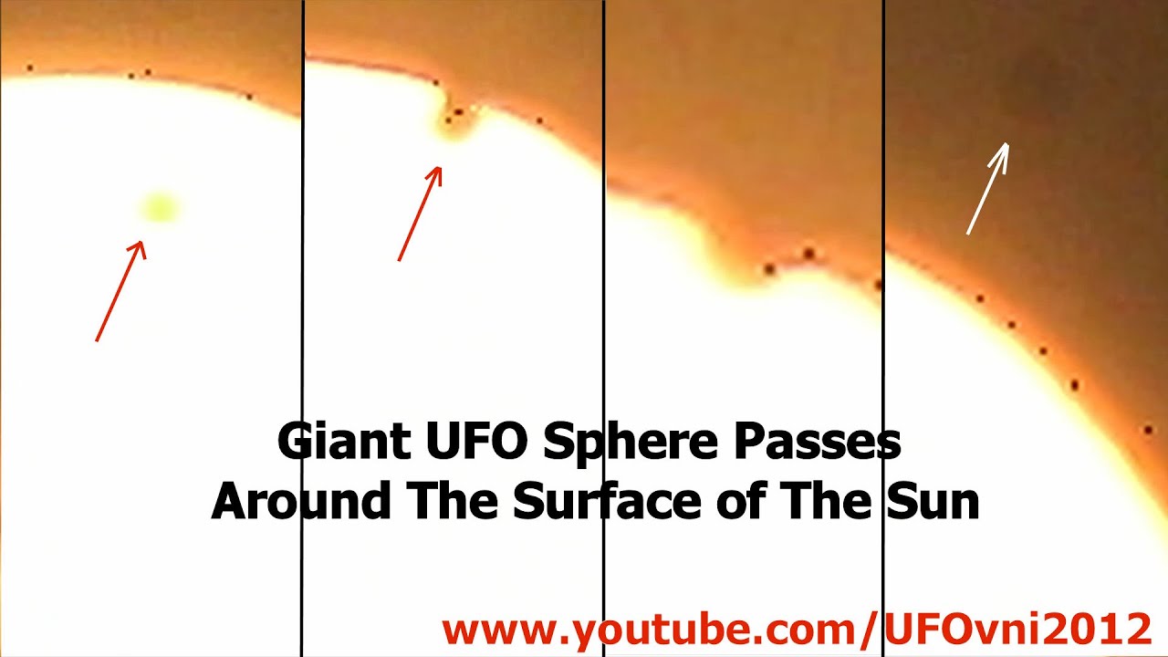 Giant UFO. Sun surface. A glowing Sphere UFO. Shuttle Lands on surface of the Sun. Pass around