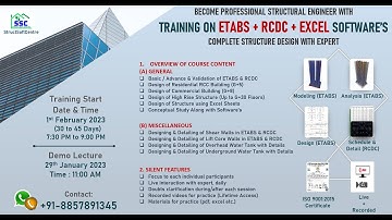 NEW BATCH ETABS I RCDC I EXCEL I STRUCTURAL ENGINEERING I CIVIL ENGINEERING I IS 456-2000 I IS 13920