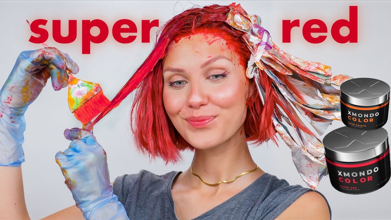 Dyeing my Hair SUPER RED because why not - YouTube