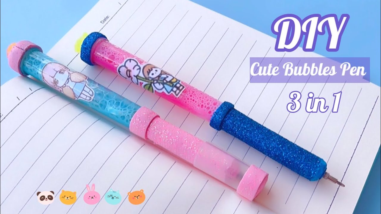 DIY Homemade 3 in 1 Cute Pen Craft idea / how to make pen / School Supplies  craft / Diy pen 