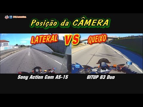 Qual a melhor Posição da Câmara? Posição Lateral vs Queixo - Sony Action Cam AS-15 vs GitUp G3 Duo