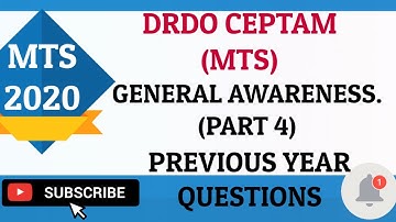 DRDO MTS PREVIOUS YEAR |DRDO MTS OLD PAPER |DRDO MTS PREVIOUS YEAR QUESTION | GA/GK | VIDYARTHIPLUS