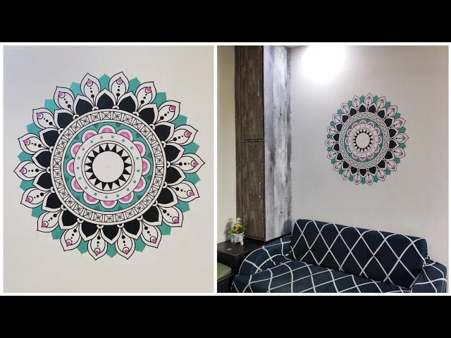 Easy mandala wall art I Easy wall painting DIY I Living room wall art 