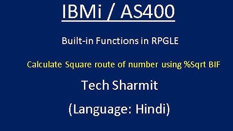 IBMi (AS400) - %Sqrt built-in function in #RPGLE #AS400 #IBMi