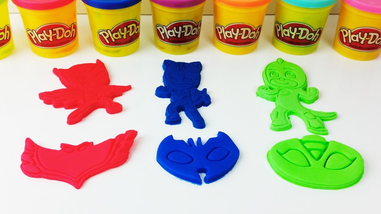 PJ Masks Play Doh Clay Gekko Catboy and Owlette Learn Colors for Kids