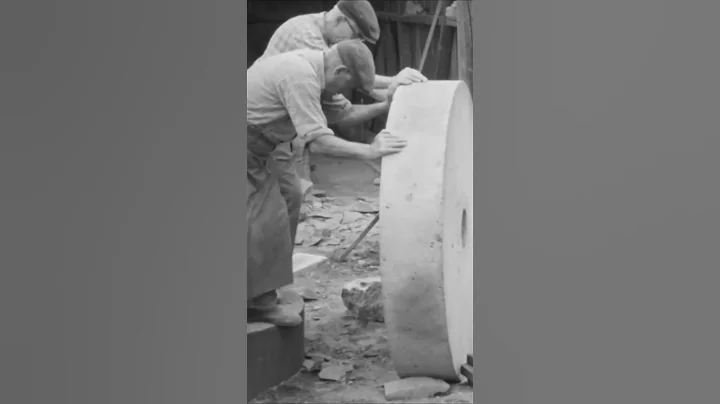 Stone Masons in Action Dressing Basalt Millstone in 1966!