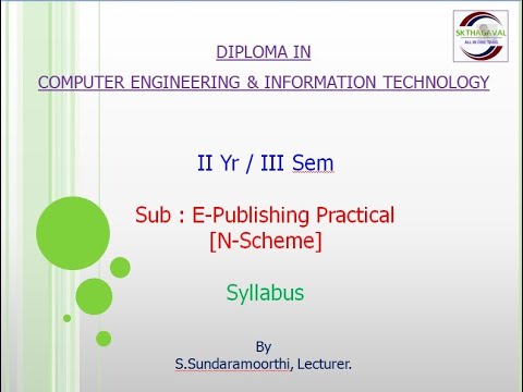 E Publishing Practical - Syllabus