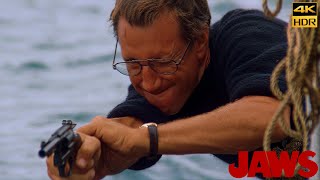 Jaws (1975) Not with three barrels It's IMPOSSIBLE  Scene Movie Clip 4K UHD HDR