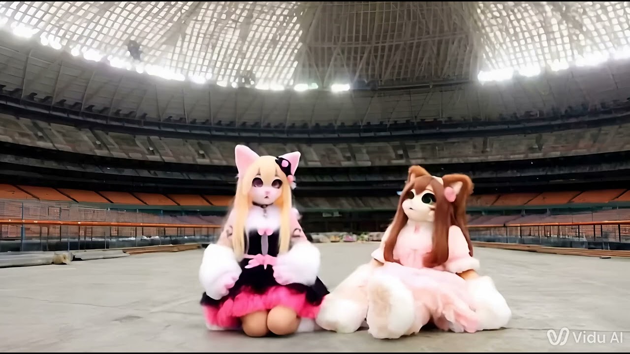 2 Pastel Kemonos Fursuiter Inside the Astrodome and were standing up