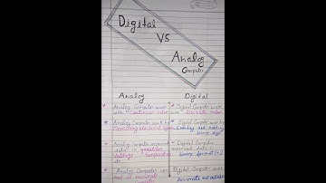 Analog vs digital computer