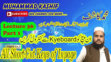 how to use keyboard buttons | short cut keys of inpage | urdu/hindi lecture 36 part 1