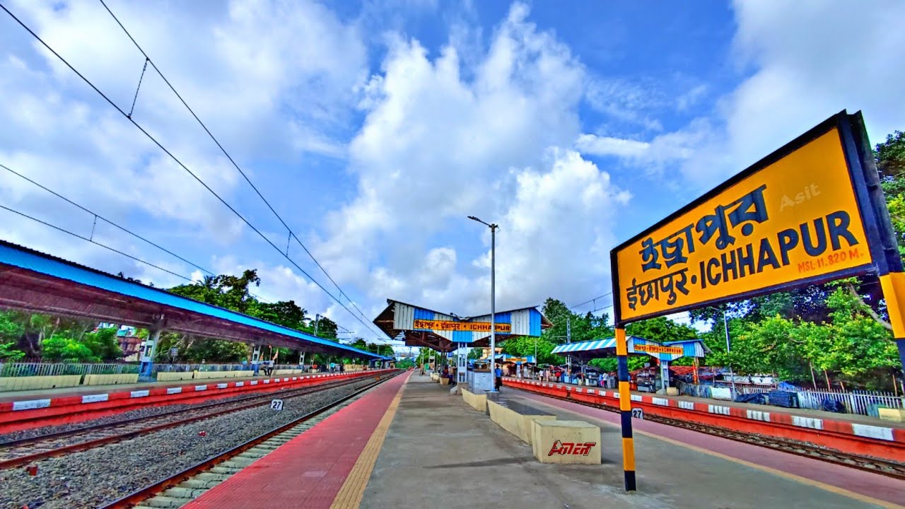 Ichhapur Station  Loud and Clear Train Announcement  Beautiful Scenario in Indian Railways