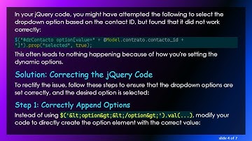 How to Dynamically Set Dropdown Options with jQuery