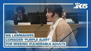 Legislators consider 'Purple Alert' for missing vulnerable adults
