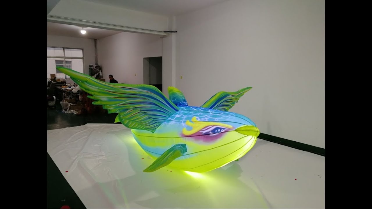 inflatable world Art inflatable Fish sculpture with LED strip