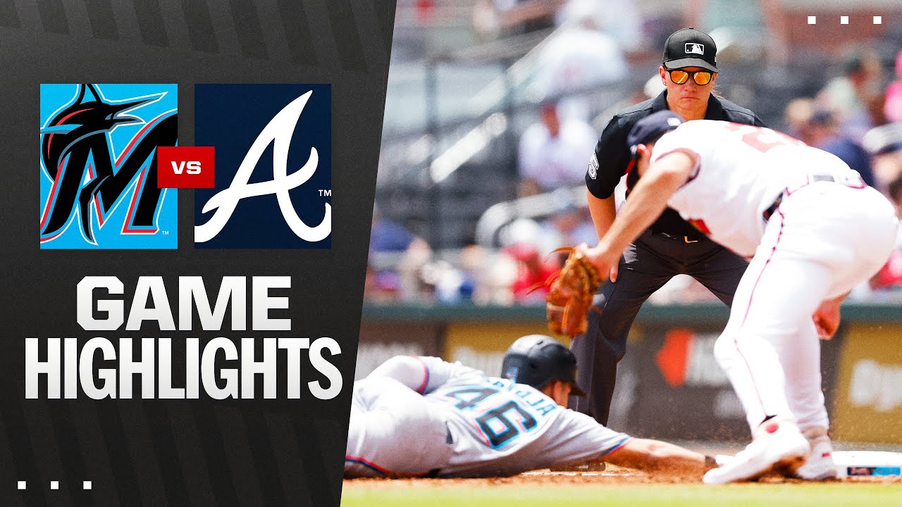 Marlins vs. Braves Game 1 Highlights (8/9/25) | MLB Highlights