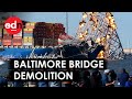 Explosives used in controlled demolition of baltimore bridge debris