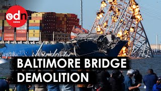 Explosives Used In Controlled Demolition Of Baltimore Bridge Debris