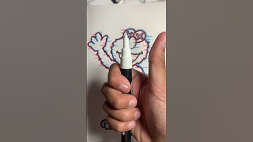 Drawing Elmo With Posca Markers (Glitch Effect) #shorts