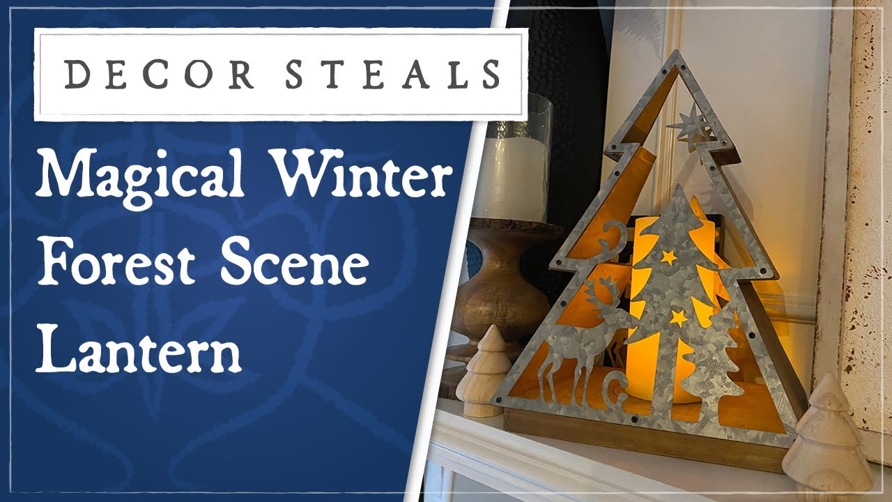 Decor Steals' Magical Winter Forest Scene Lantern
