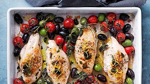 tray-baked chicken with tomato and olives | donna ...