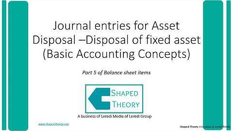 Asset disposal Journal Entries