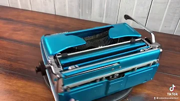 Custom painted Metallic Candy Coat  Blue Olympia SM3 Deluxe Manual Typewriter
