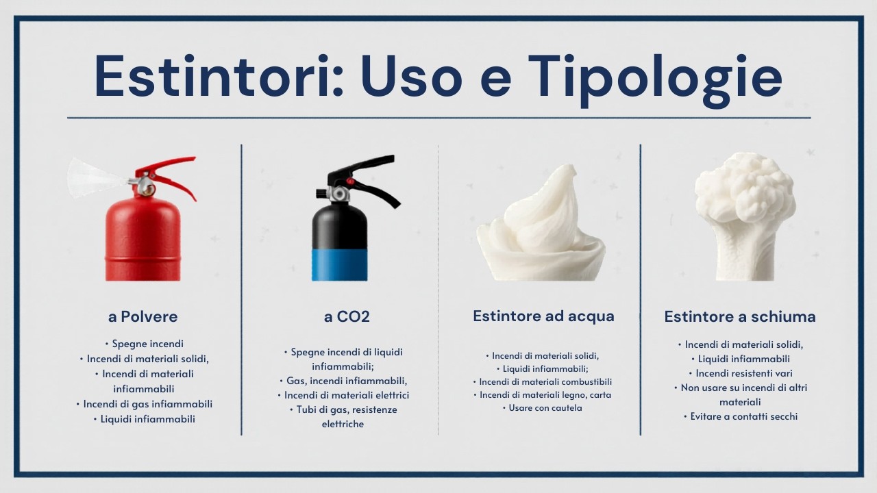 Estintori: uso e tipologie