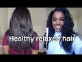 How to get HEALTHY RELAXED HAIR/ tips and tricks |peggypeg_