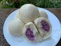How To Make Chinese Steamed buns (purple yam)Qhia Ua Ncuav Kas Las Paus Noj Qab Tshaj Plaws