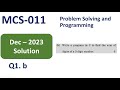 Q1.b MCS-011 - DEC - 2023 Question Paper Solution | C programming Sum 5 digit Number