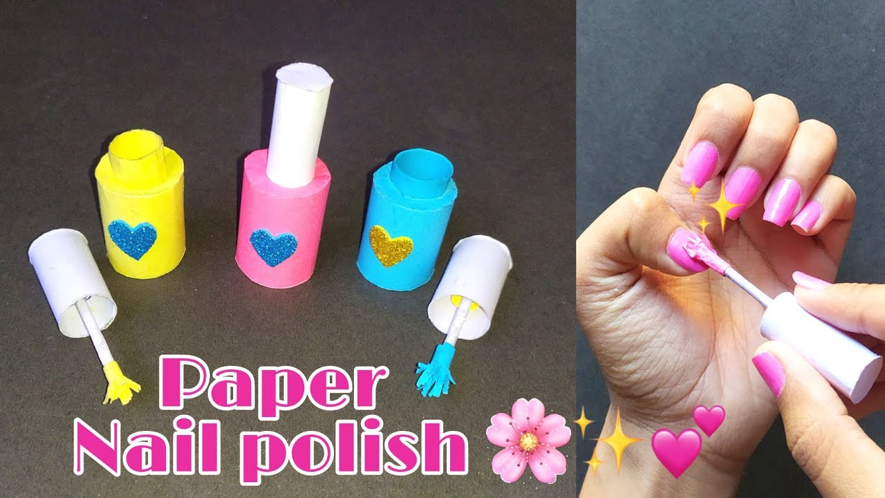 DIY paper nailpolish/how to make nailpolish with paper/paper craft - YouTube