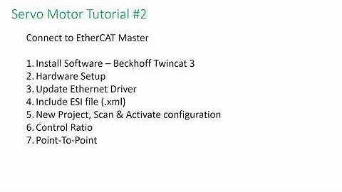 Hiwin E Series - Servo Motor Tutorial 2 – COM with EtherCAT Master