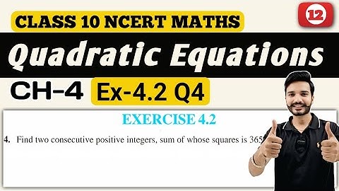 Class 10 Maths || Exercise 4.2 Q4 || Chapter 4 Quadratic Equations || New NCERT || CBSE