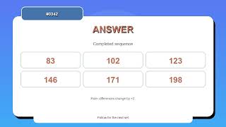 Sequence Challenge #0342 | 10 Sequence and Pattern Practice Questions