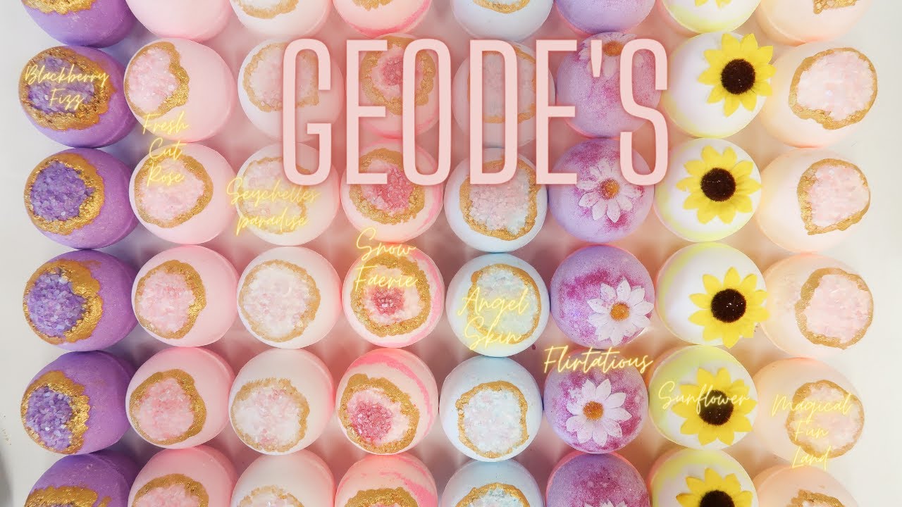 Making Multiple Coloured Bath Bomb Geode's With Brightly Coloured