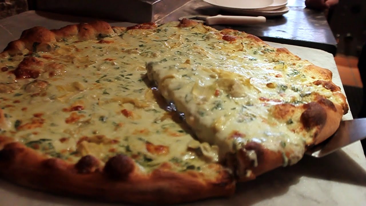 Artichoke Basille S Famous Creamy Artichoke Pizza Youtube