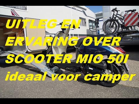 De beste scooter voor onze camper is de mio 50i. Hoe de accu los te koppelen.