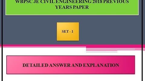 WBPSC CIVIL JE || PREVIOUS YEARS (2018) II QUESTION AND SOLUTION || SET 1