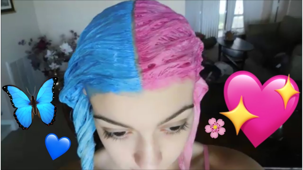 light pink to blue hair