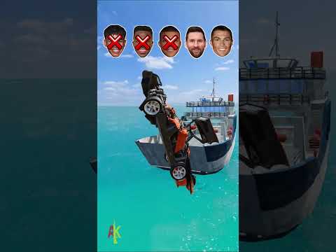 CR7 Messi Vinicius Jump Boat Challenge Beamng Drive Shorts Beamng Simulator
