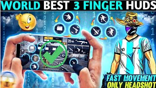 TOP 5 BEST 3 FINGER CUSTOM HUD FREE FIRE (MOVMENT+HEADSHOT)😎 BEST 3 FINGER CUSTOM HUD IN FF 2024 🔥