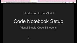 Setup for JavaScript Code Notebook