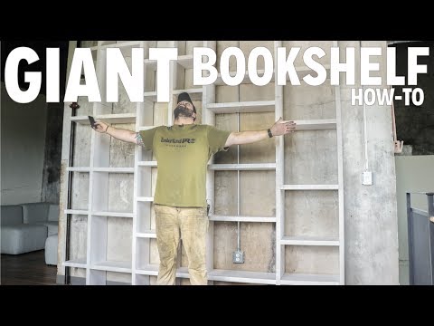 13ft-tall-rolling-ladder-bookcase-|-woodworking-madness