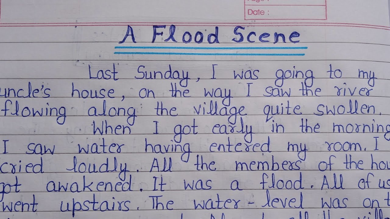 sample essay about flood 100 words