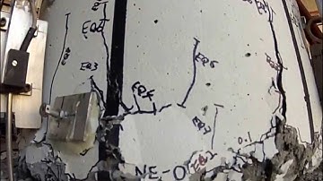 Shake-table test at UCB of rocking-HyFRC-column 120%Rinaldi base-zoom