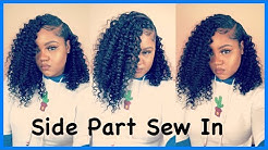 Curly Side Part Sew In Tutorial + Blending Curly Weave | LuvinHairShop.com