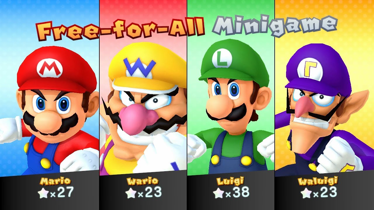 Mario Party 10 - Mario Vs Wario Vs Luigi Vs Waluigi - Haunted Trail